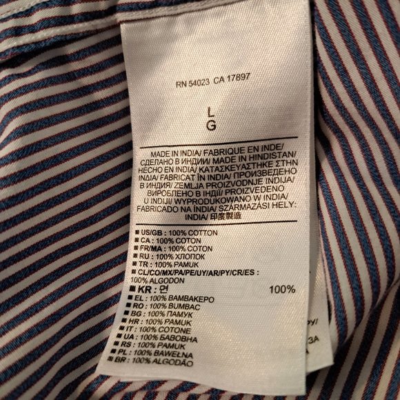 Banana Republic Soft Wash Slim Fit L men's long sleeve striped button down shirt - Picture 8 of 16
